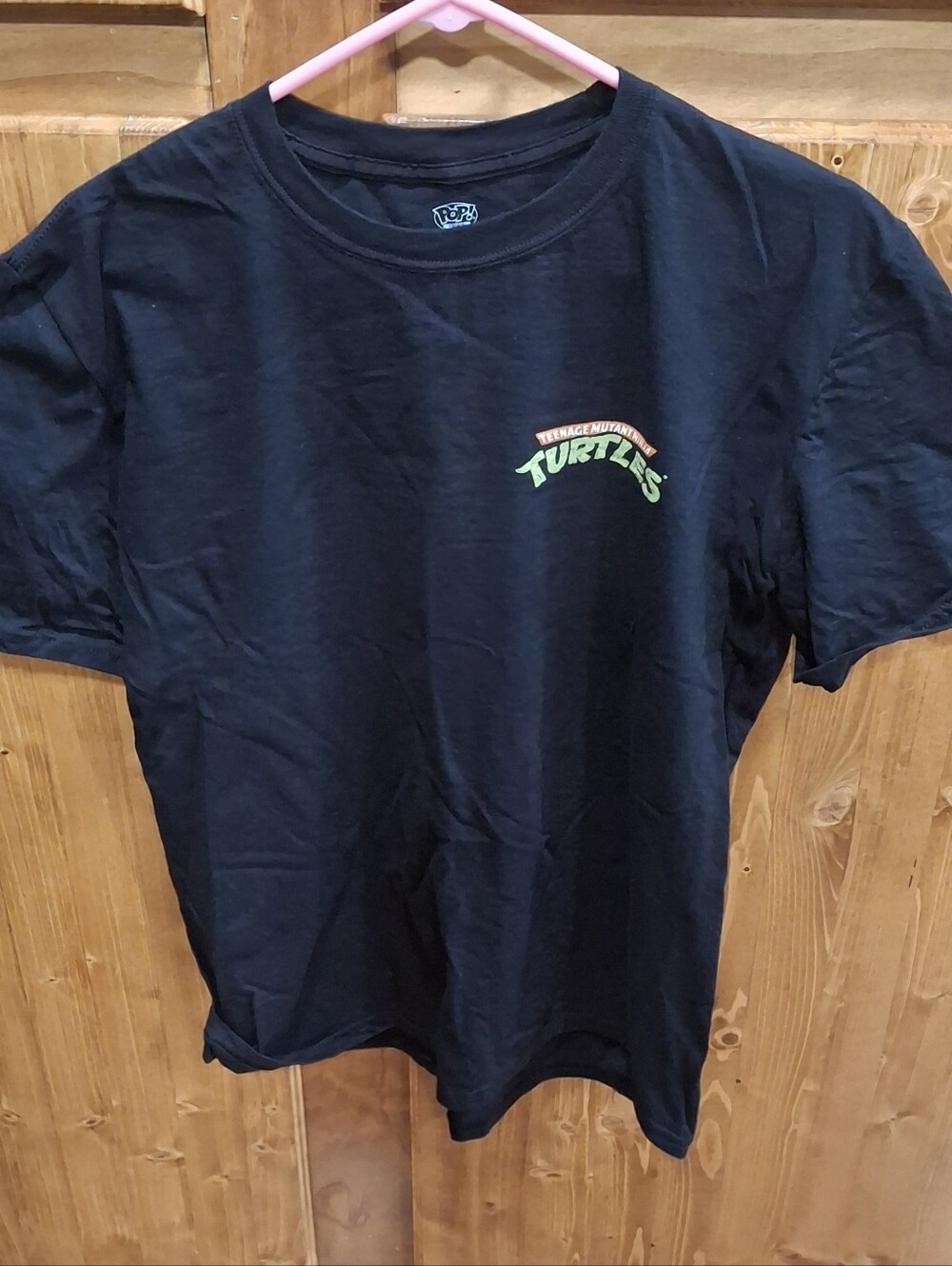Pop Funko Mens L Black Teenage Mutant Ninja Turtles Logo Tee TMNT